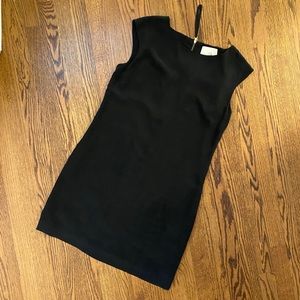 Black silk shift cocktail dress, size 8.
